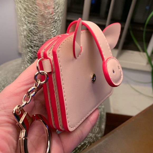 Authentic Kate Spade leather PIG card cs/Keychain - Picture 5 of 8